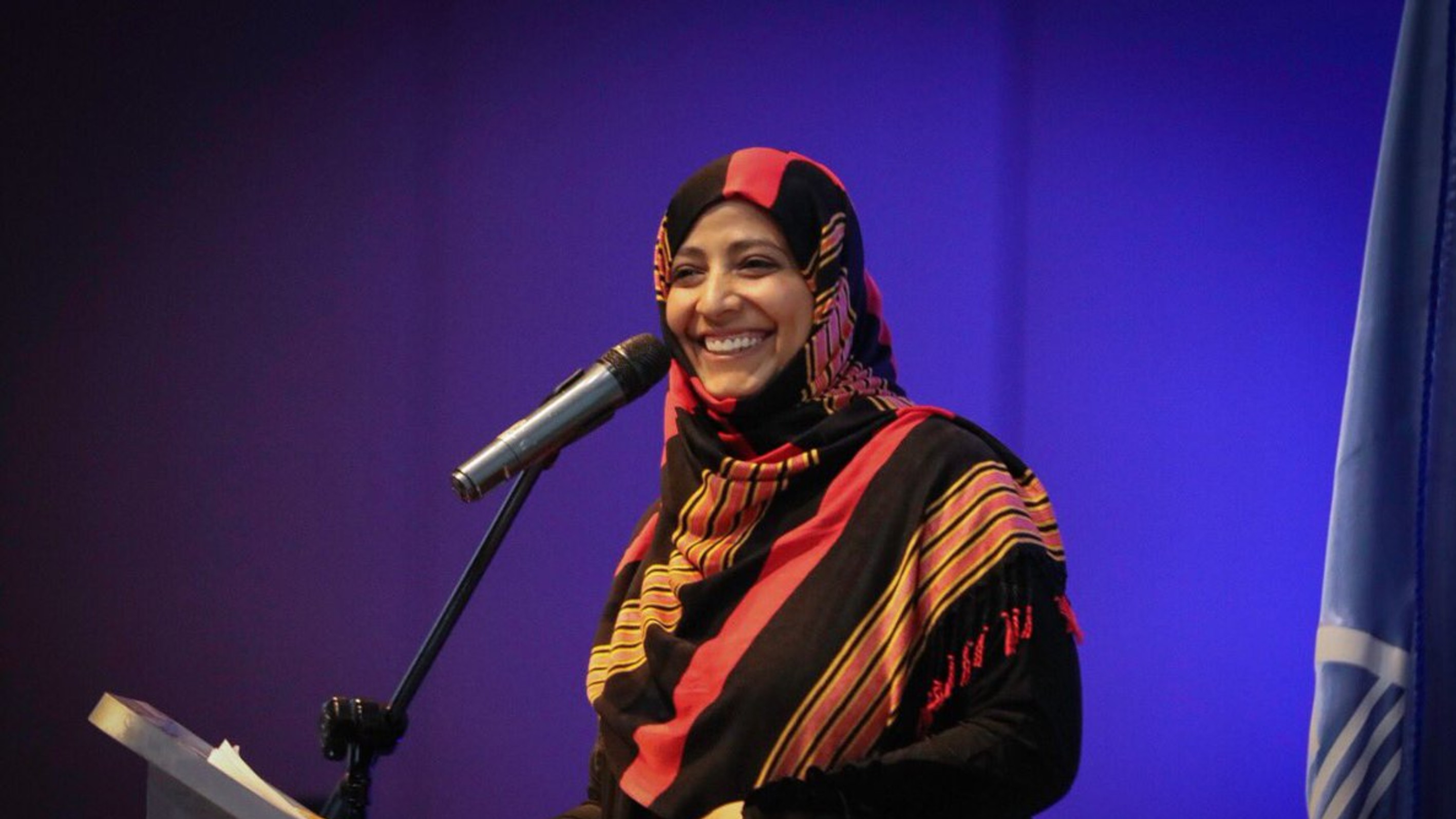 كلمة الناشطة الحائزة على جائزة نوبل للسلام توكل كرمان في الجلسة الافتتاحية بمؤتمر مركز توكل كرمان للديمقراطية والسلام العالمي بجامعة اسطنبول ايدن